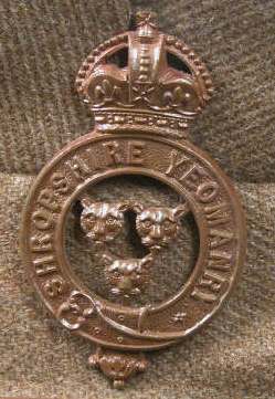 Shropshire Yeomanry badge on Lord Berwick's uniform in the Attingham collection.